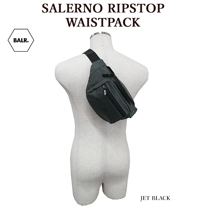BALR. ボーラー B6220 1019 SALERNO RIPSTOP WAISTPACK JET BLACK ウエストバッグ ボディバッグ レディース メンズ【並行輸入品】