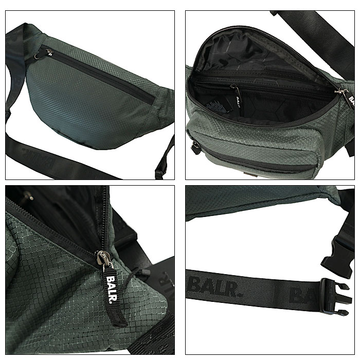 BALR. ボーラー B6220 1019 SALERNO RIPSTOP WAISTPACK JET BLACK ウエストバッグ ボディバッグ レディース メンズ【並行輸入品】