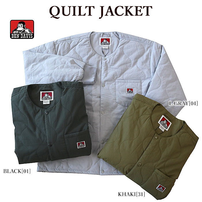 BEN DAVIS ベンデイビス 1780063 QUILT JACKET ジャケット キルトジャケット ノーカラージャケット メンズ レディース