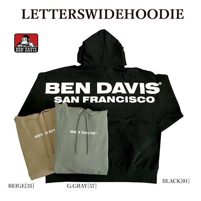 ベンデイビス パーカー メンズ BEN DAVIS ベンデイビス 780048 LETTERSWIDEHOODIE パーカー