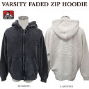 【店内全品ポイント5倍】BEN DAVIS ベンデイビス 23780043 VARSITY FADED ZIP HOODIE ジップアップパーカー 裏起毛 ヴィンテージ風 メ..