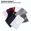 リー ペアTシャツ 【店内全品ポイント5倍】American Apparel アメリカンアパレル 2456-B FINE JERSEY SHORT SLEEVE V-NECK VネックTシャツ Tシャツ メンズ レディース 返品・交換不可【並行輸入品】