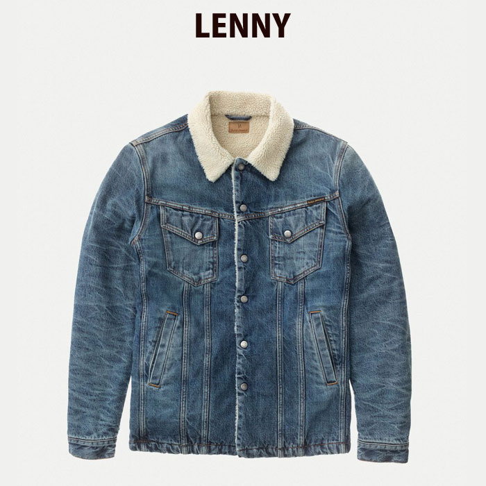 ヌーディージーンズ ボアジャケット メンズ Nudie Jeans ヌーディージーンズ 160648 LENNY FAVOURITE SHADE デニムボアジャケット