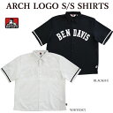  ベンデイビス 2580052 ARCH LOGO S/S SHIRTS 半袖シャツ カレッジロゴ 刺しゅう 開襟シャツ メンズ レディース