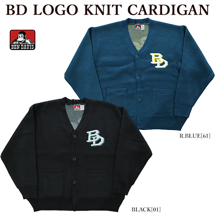 【BEN DAVIS】 ベンデイビス 2780063 BD LOGO KNIT CARDIGAN カーディガン ニットカーディガン メンズ レディース