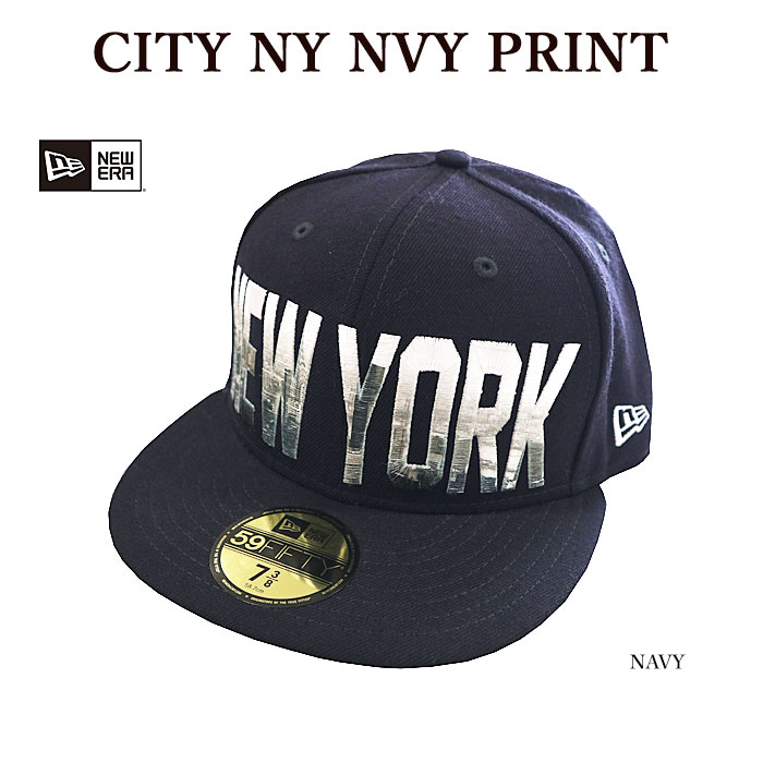 Rakuten - 【処分SALE】【NEW ERA】 ニューエラ 11166318 CITY NY NVY PRINT キャップ 刺しゅう ベースボールキャップ メンズ レディース