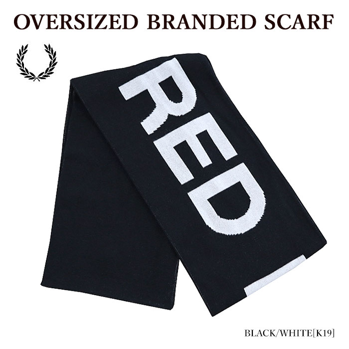 【FRED PERRY】 フレッドペリー C6142 OVERSIZED BRANDED SCARF マフラー ブランディング ロゴ メンズ レディース