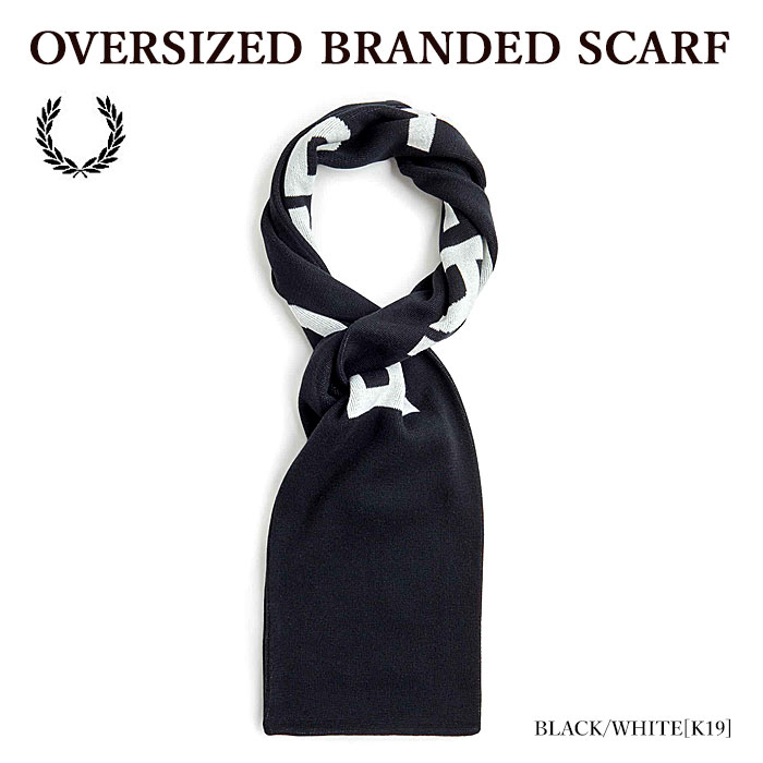【FRED PERRY】 フレッドペリー C6142 OVERSIZED BRANDED SCARF マフラー ブランディング ロゴ メンズ レディース