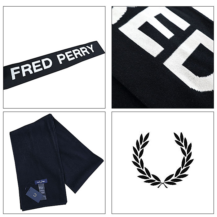 【FRED PERRY】 フレッドペリー C6142 OVERSIZED BRANDED SCARF マフラー ブランディング ロゴ メンズ レディース