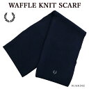 【FRED PERRY】 フレッドペリー C8150 WAFFLE KNIT SCARF マフラー ワッフル編み ローレル刺しゅう メンズ レディース(4)