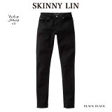 Źʥݥ5ܡۡNudie Jeans ̡ǥ 111539 L30 SKINNY LIN ˡ BLACK BLACK ǥ˥  ֥åǥ˥ 