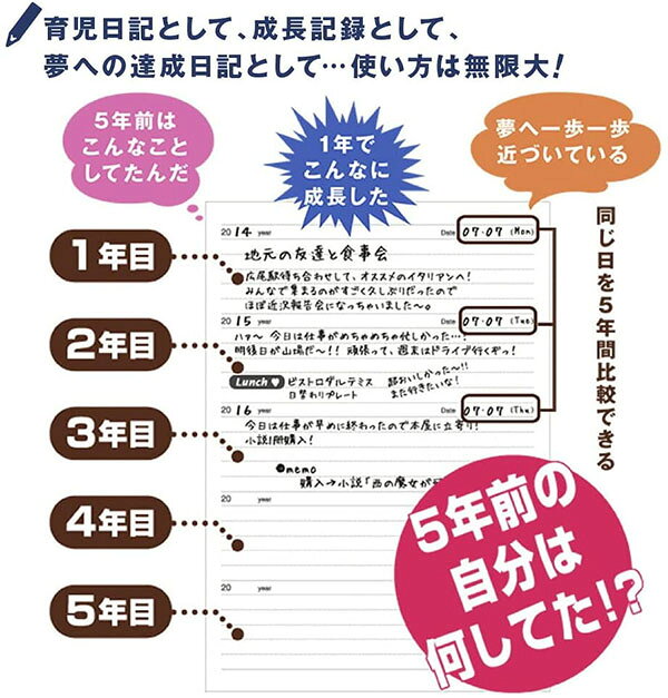 【1冊のみメール便OK】 アーティミス[ARTEMIS] 5年日記帳 ダイアリー B6サイズ [星...