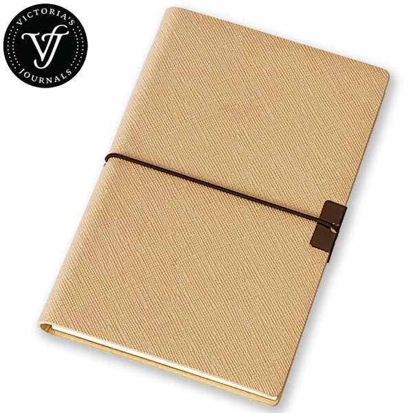 【3冊までメール便OK】Victoria's Journals バンド付ソフトカバーノート S [ベージュ]　携帯しやすい メモ帳 手帳 97×143×15mm SCN-914E-96