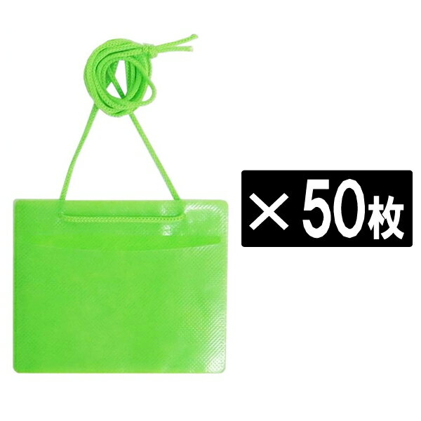 アイ・エス カラーイベント用名札 名刺サイズ/不織布タイプ 50枚入り [緑/グリーン] IEV-NM50S-G 会議/..