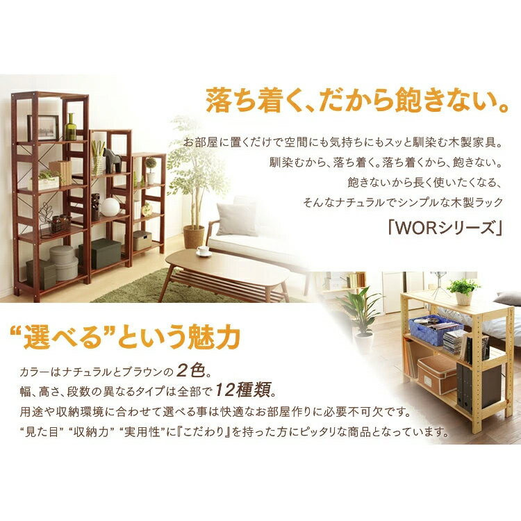 スチールラック スチールシェルフ ハンガーラック ≪幅約58.5×奥行約35≫ウッディラック WOR-5315 クリア ブラウン メタルラック 収納ラック、本収納ウッドラック アイリスオーヤマ [MTRK]