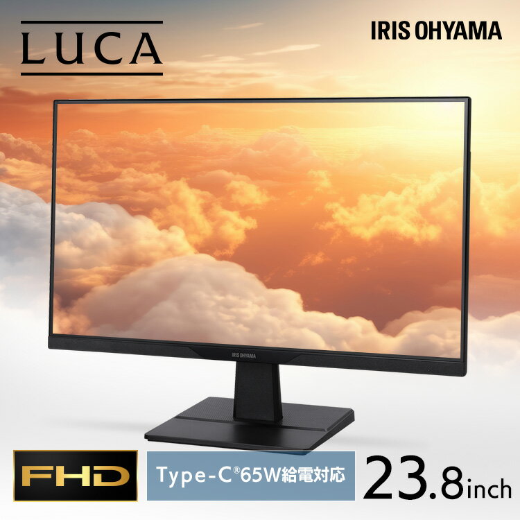 モニター 23.8インチ hdmi PCモニター パソコンモニター ディスプレイ フルHD FHD 非光沢 Type-C対応 給電機能付 液晶モニター 23インチ vesa 壁掛 アーム取付 アイリスオーヤマ 液晶ディスプレイ DC-AF233S-B * [2512SX]
