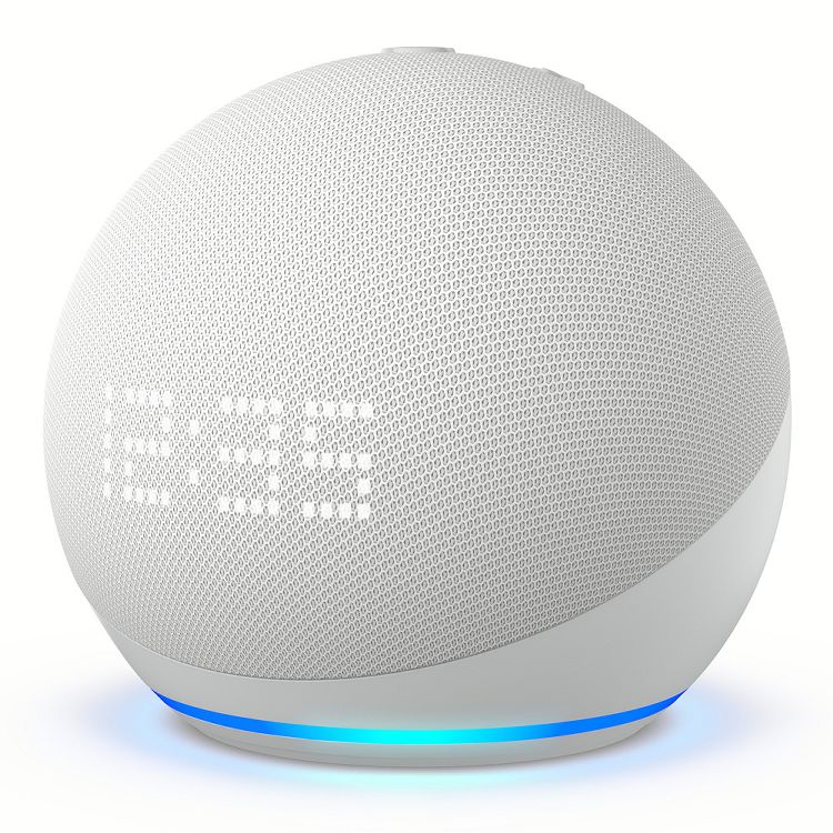 スマートスピーカー Alexa amazon 本体 スマートデバイス LEDディスプレイ アマゾン Echo Dot with clock (エコードットウィズクロック) 第5世代 グレーシャーホワイト B09B9B49GTアレクサ aiスピーカー 高音質 スマートホーム プライバシー配慮 