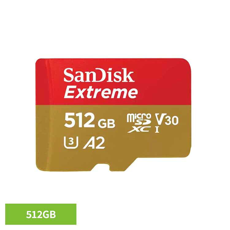 SanDisk Extreme microSDXC UHS-Iカード 512GB SDSQXAV-512G-JN3MDSDカード 512GB sandisk サンディスク コンパクト 大容量 データ保存 高耐久 高画質 サンディスク