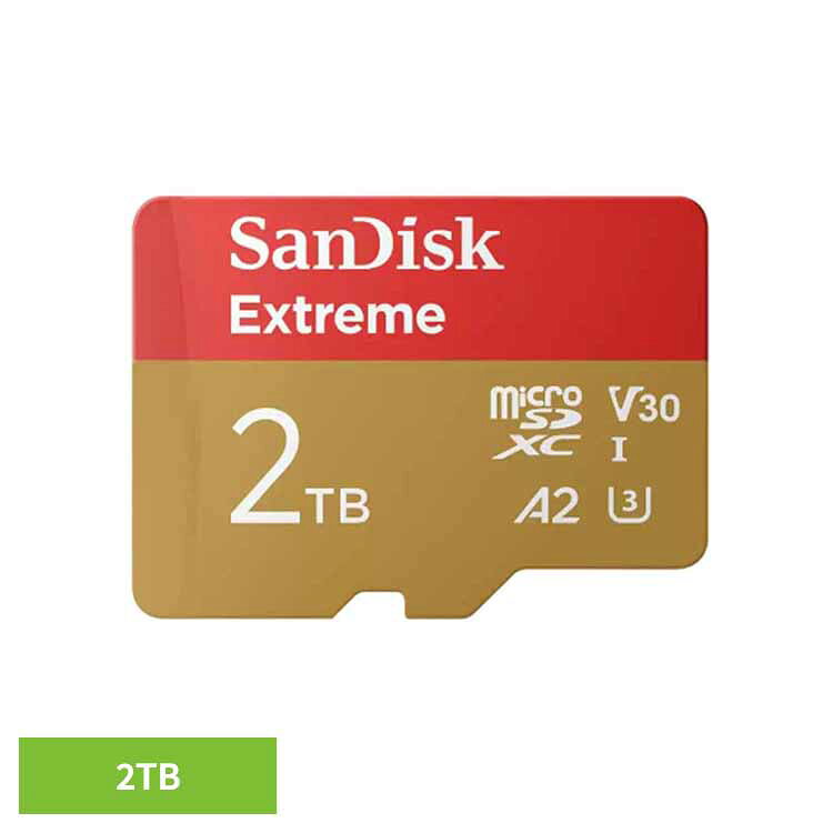 SanDisk Extreme microSDXC UHS-Iカード 2TB SDSQXAV-2T00-JN3MDSDカード 2TB sandisk サンディスク コンパクト 大容量 データ保存 高耐久 高画質 サンディスク