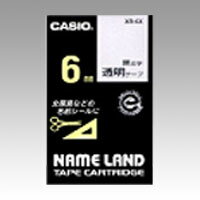 乐天商城 - [カシオ]ネームランドテープ透明ラベル　黒文字【XR-6X】