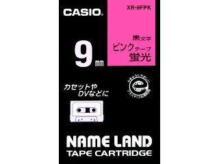 Rakuten - [カシオ]ネームランドテープ蛍光ピンク黒文字【XR-9FPK】