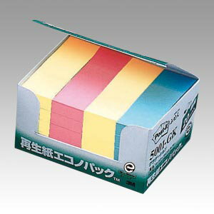 [住友スリーエム]ポストイット再生紙エコノパック(25x75mm)グラデーション混色3色【5001-GK】