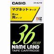 [カシオ]ネームランドテープマグネット黄ラベル　黒文字【XR-36JYW】