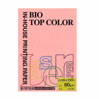 [伊東屋]バイオトップカラーA3判 BT204ピンク　100枚入　80g／m2