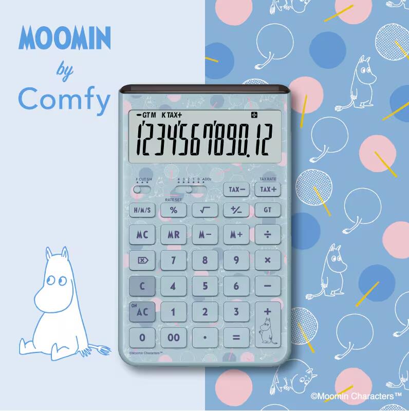 [カシオ]デザイン電卓 ムーミンモデル ムーミン ハッピーテイル MOOMIN by Comfy【JT-200T-MM-BU】ジャストタイプ 12桁表示 税計算...