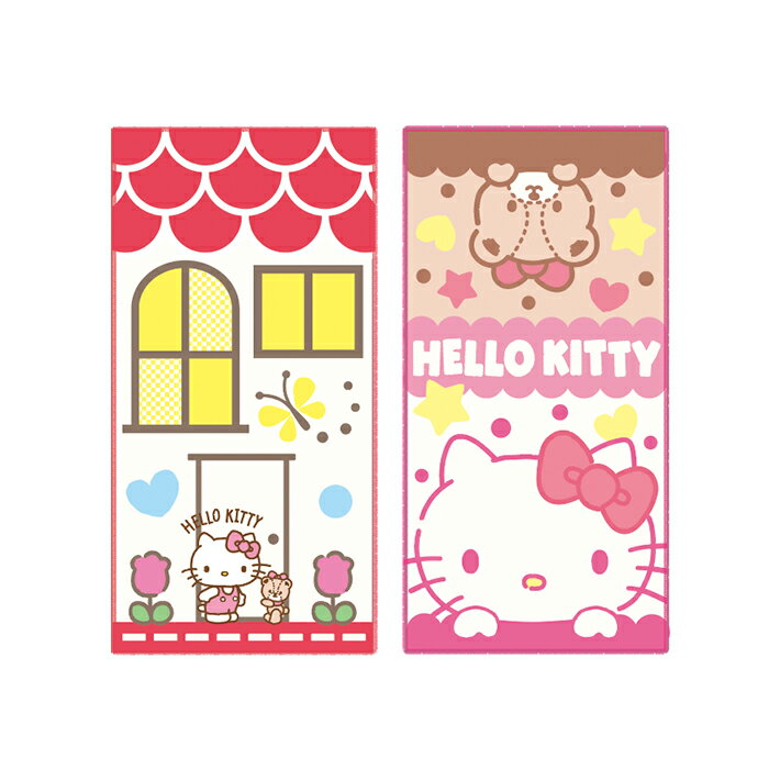 ハローキティ　ポケットタオル　2枚組　ウェルカムキティ柄　[No.3065011100]　新入学文具　[M便 1/4]のサムネイル