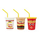 バーガーコンクス ストロー付タンブラー 230ml 3個セット ミックス柄 SIH2ST 2022