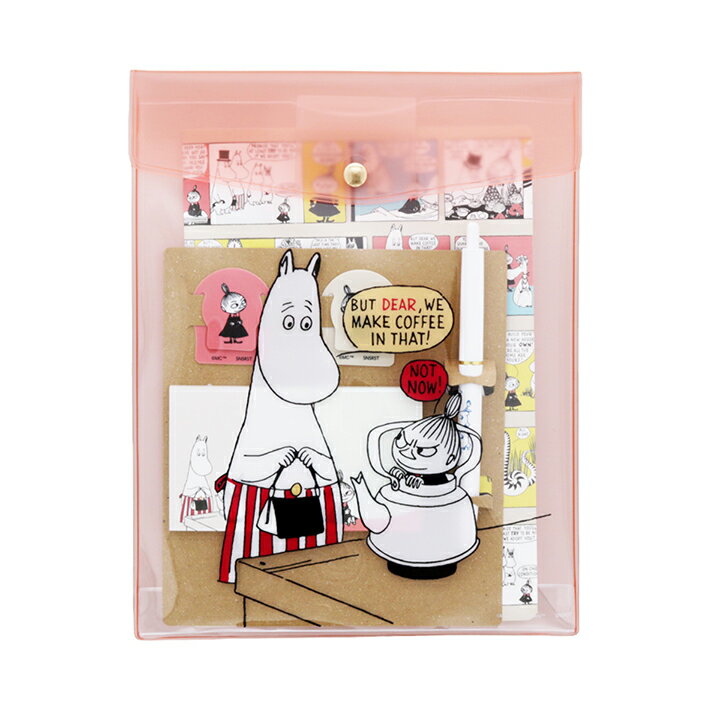 ムーミン ステーショナリーセット リトルミイ柄 4901770712635 フラットケース A5ノート ボールペン メモ クリップ 文房具 かわいい ギフト 友...