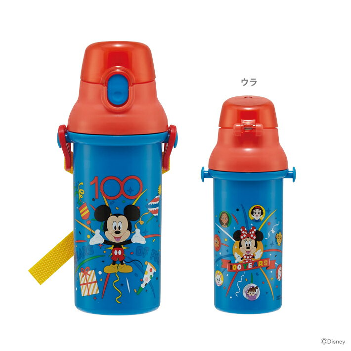 ディズニー　抗菌食洗機対応直飲みプラワンタッチボトル　480ml　D100柄　PSB5SANAG　[disneyzone]