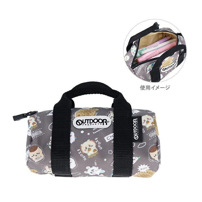 ちいかわ　アウトドアプロダクツ　ペンケース　ロールボストンバッグ型　チャコールグレー　4901770720685のサムネイル