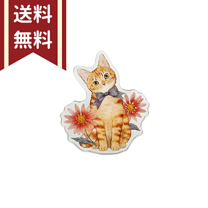 たけいみき　アクリルクリップ　ジンジャーキャット柄　KU-15772　[M便 1/8]