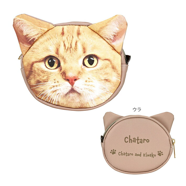 茶太郎ときなこ　ダイカットポーチ　茶太郎　フェイス柄　ZDPF1 [M便 1/1]