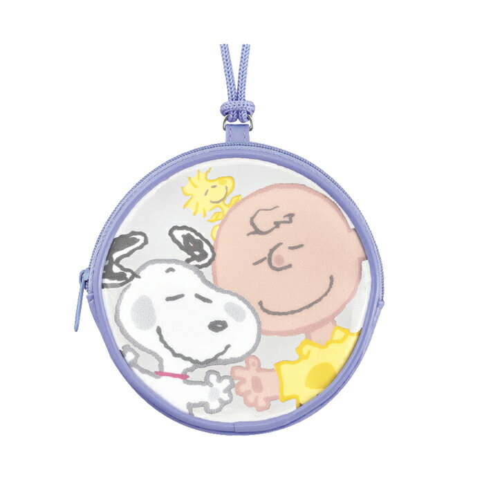 スヌーピー　丸形コインポーチ　ショルダー付き　むぎゅっと柄　121126　[M便 1/2]