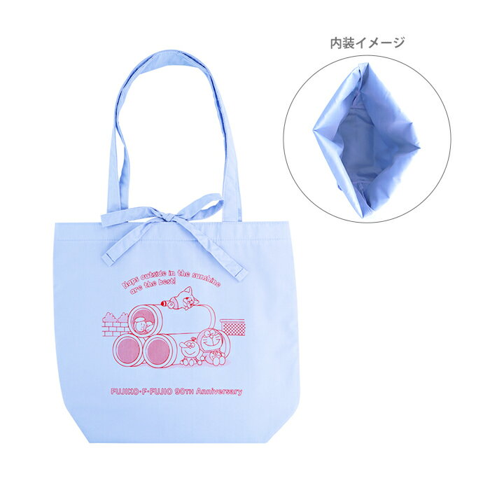 藤子・F・不二雄　生誕90周年記念　トートバッグ　コミック　ブルー柄　4901770771779　[M便 1/1]