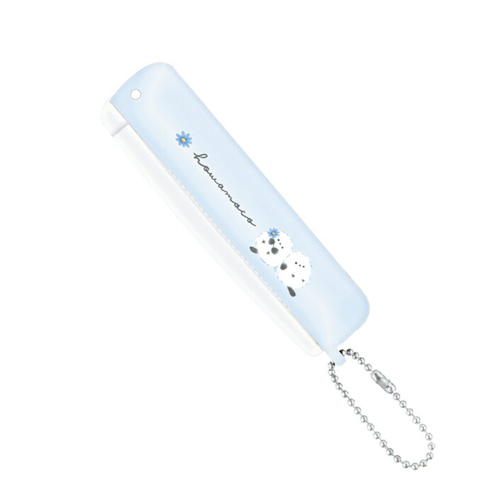 折りたたみブラシ&コーム　ホワモコ柄　126213　[M便 1/6]