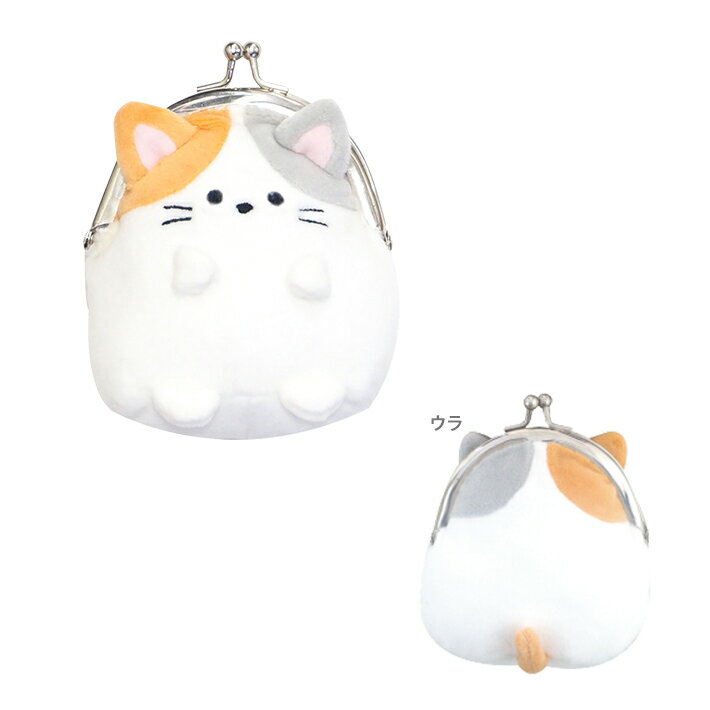 ぬいぐるみがま口コインケース　ネコ柄　126490　[M便 1/4]