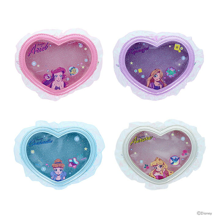 ディズニープリンセス　ハート型クリアポーチ　バレエコア　4柄　[M便 1/1]　[disneyzone]のサムネイル