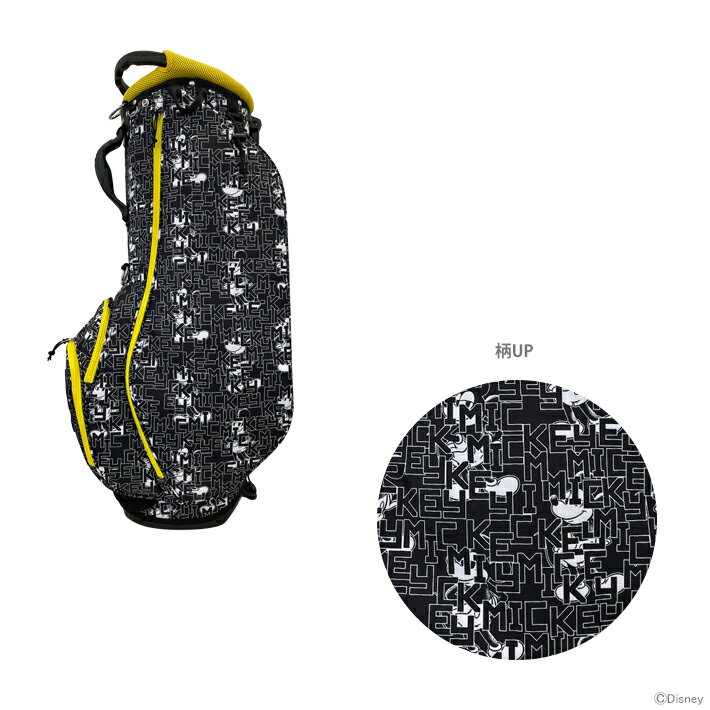 【ポイント10倍】ディズニー ミッキーマウス キャディバッグ 46インチ対応 ゴルフ用品 25SS MONO-TONE MICKEY ブラック XYMG5SC ...