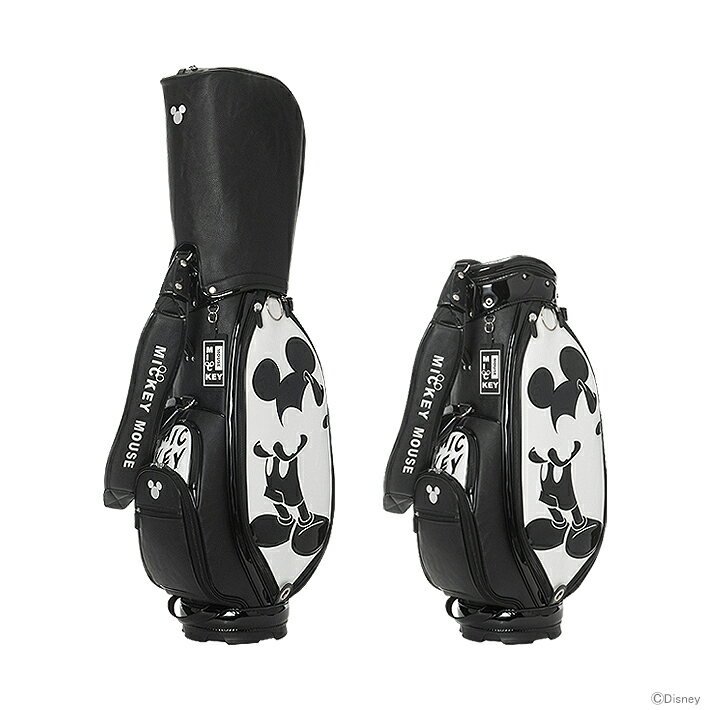 【ポイント10倍】ディズニー ミッキーマウス キャディバッグ 46インチ対応 ゴルフ用品 MONOCHROME MICKEY GOLF ホワイト XYMG5FC...