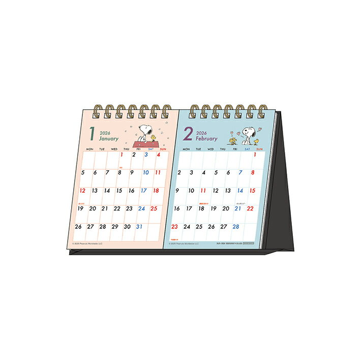スヌーピー　2026年　デスクカレンダー　2ヶ月カレンダー　4901770799926　[M便 1/1]