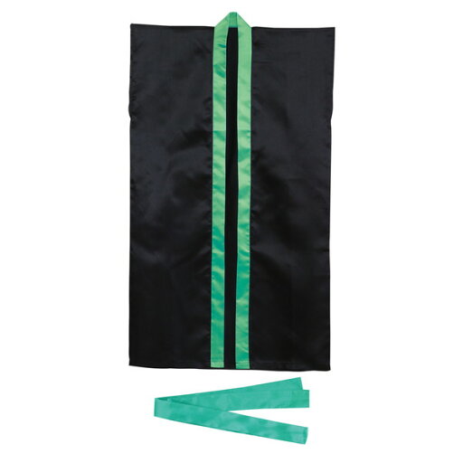 アーテック カラー不織布ロングハッピJ 子ども用 <はちまき付き> 黒(緑襟) 3262