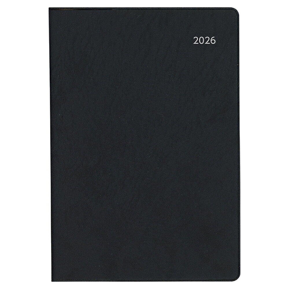 【メール便対応可】ダイゴー ダイアリー手帳【2026 アポイント Appoint 文字大 1ヶ月ブロック 手帳 A6 薄型 ブラック E8316】