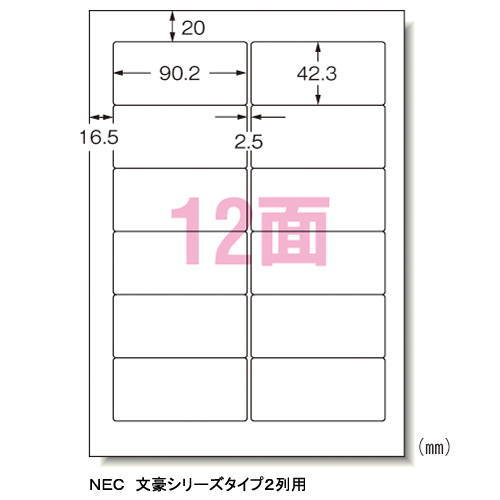 【メール便対応可】【エーワン】 パソコンプリンタ＆ワープロラベルシール〈プリンタ兼用〉 マット紙（A4判） 20枚入 規格：A4判12面 28171