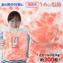 熱中対策・夏バテ対策に効果抜群!熱中飴梅塩飴(梅塩キャンディ)お得な業務用大袋1kg入(1粒4g 約300粒)【3袋で送料無料】梅のクエン酸!体にやさしい塩分補...