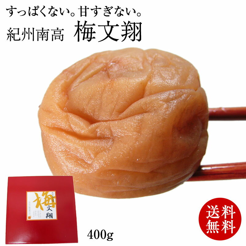 超大粒!南高梅まろやか極低塩仕立て 梅文翔 400g塩分6%のまろやかな風味【送料無料】
