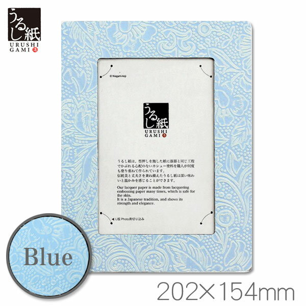 【ブラックフライデー★ホシポイント最大10倍】うるし紙 差し込みフレーム はがき用/ 水色【谷口松雄堂..